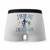 Caleçon Laser - Game - Humour Boxer Gris Idée Cadeau Passion