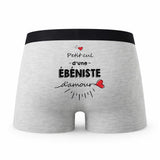 Caleçon Ebeniste d'amour - Humour Boxer Gris Idée Cadeau
