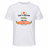 Maillot de Sport Homme Meilleur Noel Super Pouvoir Cadeau Anniversaire Noël Fête des Pères T-Shirt Respirant Polyester