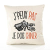 Housse de Coussin Premium chiner Version Blanc - Coton Canvas Fairtrade Beige Idée Cadeau Décoration Canapé