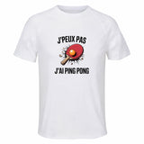 Maillot de Sport Homme Ping Pong J'peux Pas - T-Shirt Respirant Polyester Manches Courtes - Cadeau Sportif Anniversaire Noël Fête des Pères