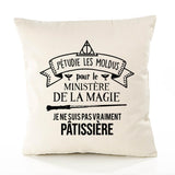 Housse de Coussin Premium pâtissière Grand cru - Coton Canvas Fairtrade Beige Idée Cadeau Décoration Canapé