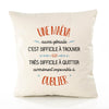 Housse de Coussin Premium Une Maéva Aussi géniale - Coton Canvas Fairtrade Beige Idée Cadeau Décoration Canapé