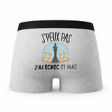 Caleçon Echecs Echec Et Mat - Humour Boxer Gris Idée Cadeau Passion