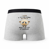 Caleçon Lauteur Agneau - Humour Boxer Gris Idée Cadeau