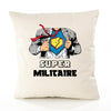 Housse de Coussin Premium Super Militaire - Coton Canvas Fairtrade Beige Idée Cadeau Décoration Canapé