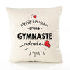 Housse de Coussin Premium Gymnaste d'amour - Coton Canvas Fairtrade Beige Idée Cadeau Décoration Canapé 40x40