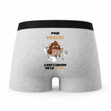 Caleçon pour Vincent Heure de la Pause - Humour Boxer Gris Idée Cadeau