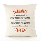 Housse de Coussin Premium Un Maxence Aussi génial - Coton Canvas Fairtrade Beige Idée Cadeau Décoration Canapé