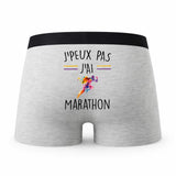 Caleçon Marathon 2 - Humour Boxer Gris Idée Cadeau Passion