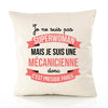 Housse de Coussin Premium mécanicienne Superwomen - Coton Canvas Fairtrade Beige Idée Cadeau Décoration Canapé
