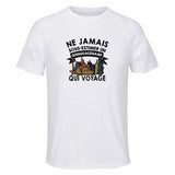 Maillot de Sport Homme Voyage Quinquagenaire - T-Shirt Respirant Polyester Manches Courtes - Cadeau Sportif Anniversaire Noël Fête des Pères