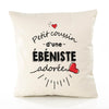 Housse de Coussin Premium Ebeniste d'amour - Coton Canvas Fairtrade Beige Idée Cadeau Décoration Canapé 40x40