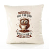 Housse de Coussin Premium Marguerite Chouette Grain - Coton Canvas Fairtrade Beige Idée Cadeau Décoration Canapé