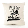 Housse de Coussin Premium Horseball Version Blanc - Coton Canvas Fairtrade Beige Idée Cadeau Décoration Canapé 40x40