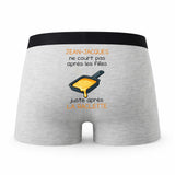 Caleçon Jean-Jacques Courir après la Raclette - Humour Boxer Gris Idée Cadeau