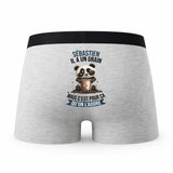 Caleçon Sebastien Panda Grain - Humour Boxer Gris Idée Cadeau