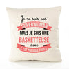 Housse de Coussin Premium Basketteuse Superwomen - Coton Canvas Fairtrade Beige Idée Cadeau Décoration Canapé
