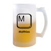 Verre à Bière Matthias Lettre | Chope de Bière Pinte | Idée Cadeau Prénom Anniversaire Papa Collègue Départ Retraite Noël