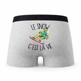 Caleçon Snow - Humour Boxer Gris Passion Idée Cadeau
