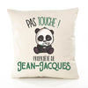 Housse de Coussin Premium Jean-Jacques Pas Touche Panda - Coton Canvas Fairtrade Beige Idée Cadeau Décoration Canapé 40x40