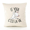 Housse de Coussin Premium Yoga - Coton Canvas Fairtrade Beige Idée Cadeau Décoration Canapé