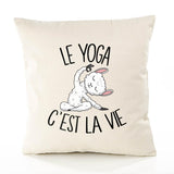 Housse de Coussin Premium Yoga - Coton Canvas Fairtrade Beige Idée Cadeau Décoration Canapé