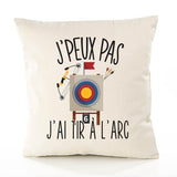 Housse de Coussin Premium tir à l'arc kopia - Coton Canvas Fairtrade Beige Idée Cadeau Décoration Canapé