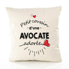 Housse de Coussin Premium Avocate d'amour - Coton Canvas Fairtrade Beige Idée Cadeau Décoration Canapé 40x40