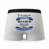 Caleçon Filleul Super-héros - Humour Boxer Gris Idée Cadeau Fête des Pères