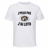 Maillot de Sport Homme Loto 2 J'peux Pas - T-Shirt Respirant Polyester Manches Courtes - Cadeau Sportif Anniversaire Noël Fête des Pères
