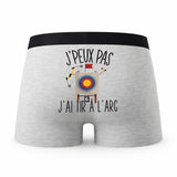 Caleçon Tir A L_Arc - Humour Boxer Gris Idée Cadeau