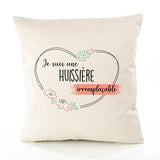 Housse de Coussin Premium Huissière irremplaçable - Coton Canvas Fairtrade Beige Idée Cadeau Décoration Canapé 40x40