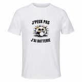 Maillot de Sport Homme Batterie J'peux Pas - T-Shirt Respirant Polyester Manches Courtes - Cadeau Sportif Anniversaire Noël Fête des Pères