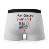 Caleçon Aide-Soignant Parfait de la Tête aux Pieds - Humour Boxer Gris Cadeau