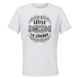 Maillot de Sport Femme pour Cecile Copie Deesse Legende Noire - T-Shirt Respirant Polyester Manches Courtes - Cadeau Sportive Anniversaire Noël Fête des Mères