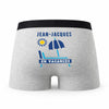 Caleçon Jean-Jacques en Vacances - Humour Boxer Gris Idée Cadeau
