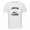 Maillot de Sport Homme Peche J'peux Pas - T-Shirt Respirant Polyester Manches Courtes - Cadeau Sportif Anniversaire Noël Fête des Pères