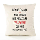Housse de Coussin Premium Paysagiste n'existe Pas - Coton Canvas Fairtrade Beige Idée Cadeau Décoration Canapé