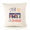 Housse de Coussin Premium Cocktails Version Blanc - Coton Canvas Fairtrade Beige Idée Cadeau Décoration Canapé