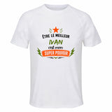 Maillot de Sport Homme Meilleur Ivan Super Pouvoir Cadeau Anniversaire Noël Fête des Pères T-Shirt Respirant Polyester