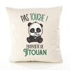 Housse de Coussin Premium Titouan Pas Touche Panda - Coton Canvas Fairtrade Beige Idée Cadeau Décoration Canapé 40x40