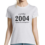 Cuvée 2004 Grand cru d'exception | T-Shirt Anniversaire Femme année de Naissance