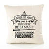 Housse de Coussin Premium poissonnier Ministère Magie Homme - Coton Canvas Fairtrade Beige Idée Cadeau Décoration Canapé
