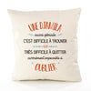 Housse de Coussin Premium Une Djamila Aussi géniale - Coton Canvas Fairtrade Beige Idée Cadeau Décoration Canapé