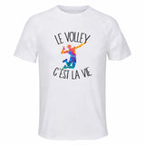 Maillot de Sport Homme Volley C'est La Vie - T-Shirt Respirant Polyester Manches Courtes - Cadeau Sportif Anniversaire Noël Fête des Pères