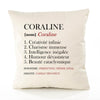 Housse de Coussin Premium Coraline Définition - Coton Canvas Fairtrade Beige Idée Cadeau Décoration Canapé
