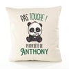 Housse de Coussin Premium Anthony Pas Touche Panda - Coton Canvas Fairtrade Beige Idée Cadeau Décoration Canapé 40x40