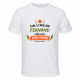 Maillot de Sport Homme Meilleur Fernand Super Pouvoir Cadeau Anniversaire Noël Fête des Pères T-Shirt Respirant Polyester