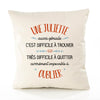 Housse de Coussin Premium Une Juliette Aussi géniale - Coton Canvas Fairtrade Beige Idée Cadeau Décoration Canapé